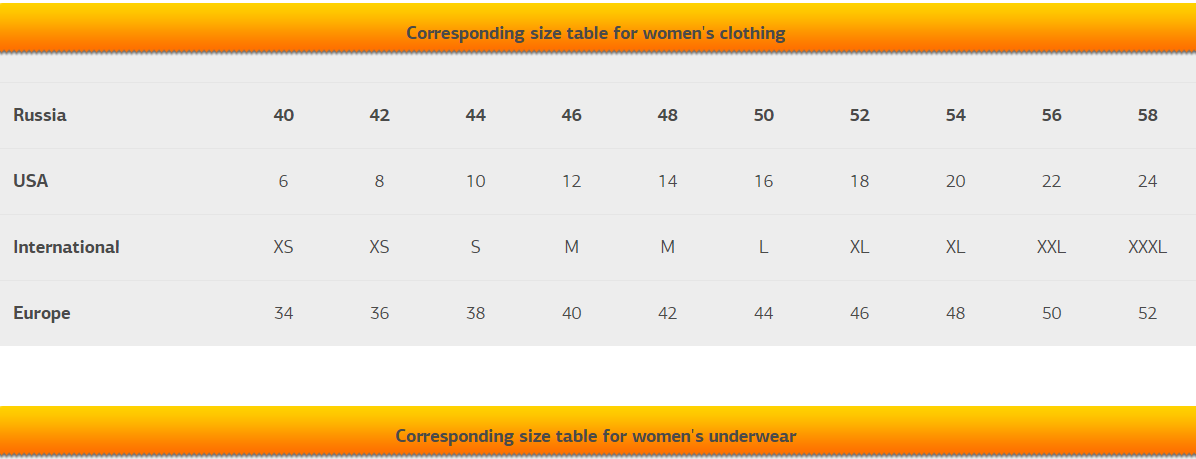 Find your home country clothes size from the table! (by Natalie clothes)'s image
