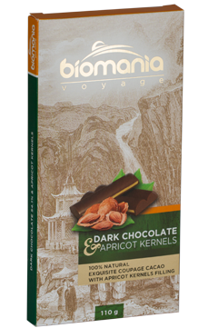 Delicious Dark chocolate with apricot seed paste's image